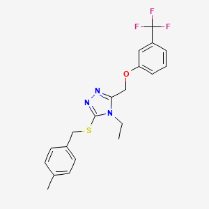 molecular formula C20H20F3N3OS B2808987 4-乙基-3-[(4-甲基苯基)甲基硫代基]-5-[[3-(三氟甲基)苯氧基]甲基]-1,2,4-三唑 CAS No. 383146-72-3