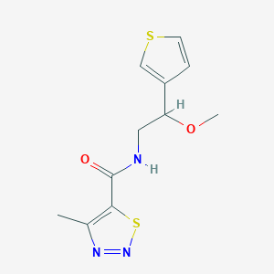 molecular formula C11H13N3O2S2 B2808993 N-(2-甲氧基-2-(噻吩-3-基)乙基)-4-甲基-1,2,3-噻二唑-5-甲酰胺 CAS No. 1448136-64-8