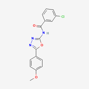 molecular formula C16H12ClN3O3 B2808995 3-氯-N-(5-(4-甲氧基苯基)-1,3,4-噁二唑-2-基)苯甲酰胺 CAS No. 865286-49-3