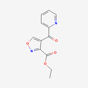 molecular formula C12H10N2O4 B2808997 乙酸4-(2-吡啶基甲酰基)-3-异噁唑甲酸乙酯 CAS No. 338761-70-9