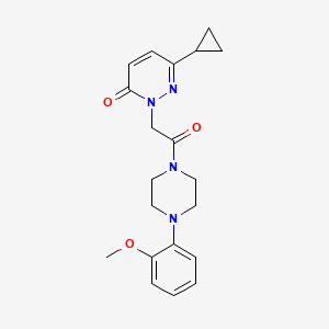 molecular formula C20H24N4O3 B2808998 6-cyclopropyl-2-(2-(4-(2-methoxyphenyl)piperazin-1-yl)-2-oxoethyl)pyridazin-3(2H)-one CAS No. 2034424-08-1