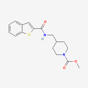 molecular formula C17H20N2O3S B2809001 Methyl 4-((benzo[b]thiophene-2-carboxamido)methyl)piperidine-1-carboxylate CAS No. 2034579-05-8