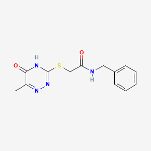 molecular formula C13H14N4O2S B2809004 N-苄基-2-[(5-羟基-6-甲基-1,2,4-三嗪-3-基)硫]乙酰胺 CAS No. 459850-48-7