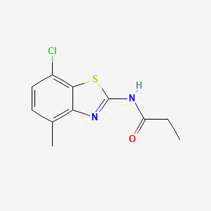molecular formula C11H11ClN2OS B2809012 N-(7-chloro-4-methylbenzo[d]thiazol-2-yl)propionamide CAS No. 912768-58-2