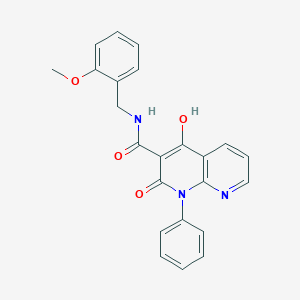 molecular formula C23H19N3O4 B2809013 4-hydroxy-N~3~-(2-methoxybenzyl)-2-oxo-1-phenyl-1,2-dihydro[1,8]naphthyridine-3-carboxamide CAS No. 1251625-22-5