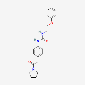 molecular formula C21H25N3O3 B2809016 1-(4-(2-Oxo-2-(pyrrolidin-1-yl)ethyl)phenyl)-3-(2-phenoxyethyl)urea CAS No. 1396858-16-4