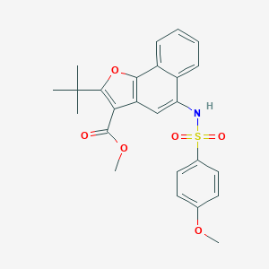 molecular formula C25H25NO6S B280902 Methyl 2-tert-butyl-5-{[(4-methoxyphenyl)sulfonyl]amino}naphtho[1,2-b]furan-3-carboxylate 