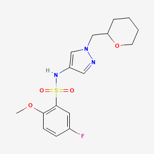 5-fluoro-2-methoxy-N-(1-((tetrahydro-2H-pyran-2-yl)methyl)-1H-pyrazol-4-yl)benzenesulfonamide