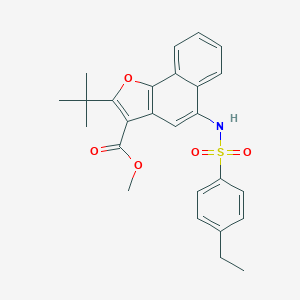 molecular formula C26H27NO5S B280903 Methyl 2-tert-butyl-5-{[(4-ethylphenyl)sulfonyl]amino}naphtho[1,2-b]furan-3-carboxylate 