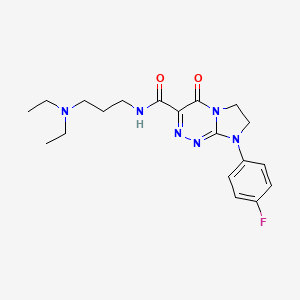 molecular formula C19H25FN6O2 B2809036 N-(3-(diethylamino)propyl)-8-(4-fluorophenyl)-4-oxo-4,6,7,8-tetrahydroimidazo[2,1-c][1,2,4]triazine-3-carboxamide CAS No. 946231-19-2