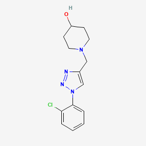molecular formula C14H17ClN4O B2809037 1-[[1-(2-Chlorophenyl)triazol-4-yl]methyl]piperidin-4-ol CAS No. 2137747-86-3