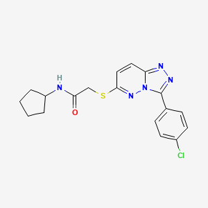 molecular formula C18H18ClN5OS B2809041 2-((3-(4-chlorophenyl)-[1,2,4]triazolo[4,3-b]pyridazin-6-yl)thio)-N-cyclopentylacetamide CAS No. 852373-37-6