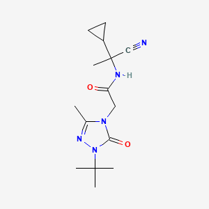 molecular formula C15H23N5O2 B2809043 2-(1-tert-butyl-3-methyl-5-oxo-4,5-dihydro-1H-1,2,4-triazol-4-yl)-N-(1-cyano-1-cyclopropylethyl)acetamide CAS No. 1797314-10-3