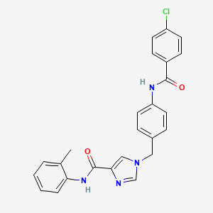 molecular formula C25H21ClN4O2 B2809044 1-(4-(4-氯苯甲酰氨基)苄基)-N-(邻甲苯基)-1H-咪唑-4-甲酰胺 CAS No. 1251623-64-9