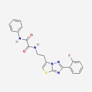 molecular formula C20H16FN5O2S B2809048 N1-(2-(2-(2-fluorophenyl)thiazolo[3,2-b][1,2,4]triazol-6-yl)ethyl)-N2-phenyloxalamide CAS No. 895793-40-5