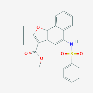 molecular formula C24H23NO5S B280905 Methyl 2-tert-butyl-5-[(phenylsulfonyl)amino]naphtho[1,2-b]furan-3-carboxylate 