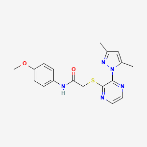 2-((3-(3,5-dimethyl-1H-pyrazol-1-yl)pyrazin-2-yl)thio)-N-(4-methoxyphenyl)acetamide