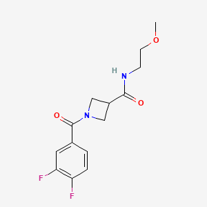 molecular formula C14H16F2N2O3 B2809059 1-(3,4-difluorobenzoyl)-N-(2-methoxyethyl)azetidine-3-carboxamide CAS No. 1286728-32-2