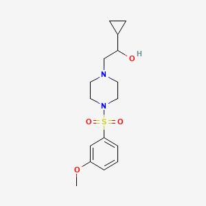 molecular formula C16H24N2O4S B2809061 1-Cyclopropyl-2-(4-((3-methoxyphenyl)sulfonyl)piperazin-1-yl)ethanol CAS No. 1396884-41-5