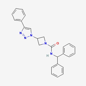 molecular formula C25H23N5O B2809071 N-benzhydryl-3-(4-phenyl-1H-1,2,3-triazol-1-yl)azetidine-1-carboxamide CAS No. 2034524-61-1