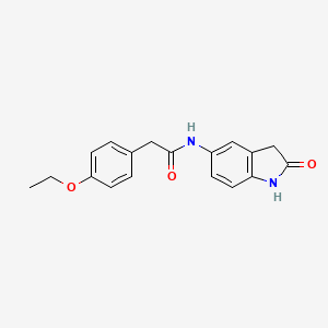 molecular formula C18H18N2O3 B2809077 2-(4-乙氧苯基)-N-(2-氧代吲哚-5-基)乙酰胺 CAS No. 921814-26-8