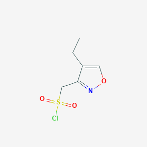 molecular formula C6H8ClNO3S B2809085 (4-Ethyl-1,2-oxazol-3-yl)methanesulfonyl chloride CAS No. 2551118-13-7