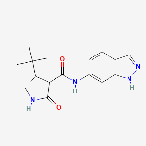 molecular formula C16H20N4O2 B2809086 4-tert-butyl-N-(1H-indazol-6-yl)-2-oxopyrrolidine-3-carboxamide CAS No. 2097924-01-9