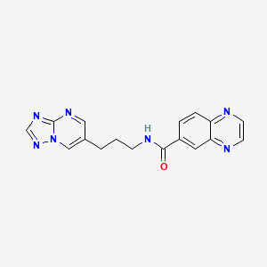 molecular formula C17H15N7O B2809091 N-(3-([1,2,4]triazolo[1,5-a]pyrimidin-6-yl)propyl)quinoxaline-6-carboxamide CAS No. 2034317-77-4