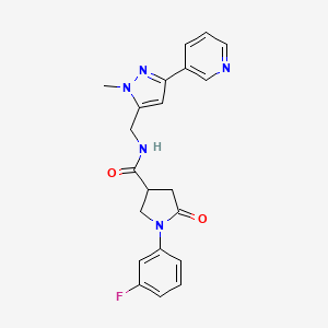 1-(3-fluorophenyl)-N-((1-methyl-3-(pyridin-3-yl)-1H-pyrazol-5-yl)methyl)-5-oxopyrrolidine-3-carboxamide