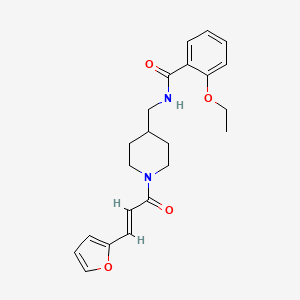 molecular formula C22H26N2O4 B2809097 (E)-2-ethoxy-N-((1-(3-(furan-2-yl)acryloyl)piperidin-4-yl)methyl)benzamide CAS No. 1235678-20-2