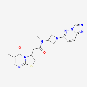 N-(1-([1,2,4]triazolo[4,3-b]pyridazin-6-yl)azetidin-3-yl)-N-methyl-2-(6-methyl-5-oxo-2,3-dihydro-5H-thiazolo[3,2-a]pyrimidin-3-yl)acetamide