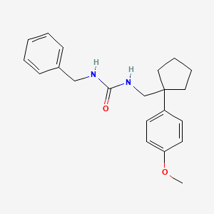 molecular formula C21H26N2O2 B2809103 1-Benzyl-3-((1-(4-methoxyphenyl)cyclopentyl)methyl)urea CAS No. 1207002-57-0