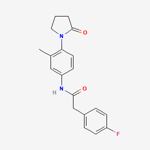 2-(4-fluorophenyl)-N-(3-methyl-4-(2-oxopyrrolidin-1-yl)phenyl)acetamide