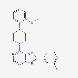 molecular formula C25H27N5O B2809109 2-(3,4-二甲基苯基)-4-(4-(2-甲氧基苯基)哌嗪-1-基)吡唑并[1,5-a]嘧啶 CAS No. 1111268-14-4