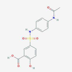molecular formula C15H14N2O6S B280911 5-{[4-(Acetylamino)anilino]sulfonyl}-2-hydroxybenzoic acid 