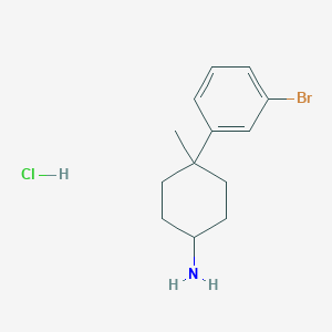 molecular formula C13H19BrClN B2809110 4-(3-溴苯基)-4-甲基环己烷-1-胺盐酸盐 CAS No. 2172010-18-1