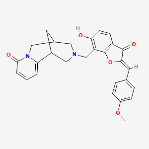 (Z)-3-((6-hydroxy-2-(4-methoxybenzylidene)-3-oxo-2,3-dihydrobenzofuran-7-yl)methyl)-3,4,5,6-tetrahydro-1H-1,5-methanopyrido[1,2-a][1,5]diazocin-8(2H)-one