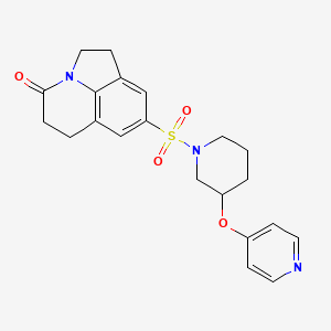 molecular formula C21H23N3O4S B2809116 8-((3-(吡啶-4-基氧基)哌啶-1-基)磺酰)-5,6-二氢-1H-吡唑并[3,2,1-ij]喹啉-4(2H)-酮 CAS No. 2034500-42-8