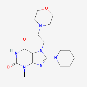 molecular formula C17H26N6O3 B2809117 3-Methyl-7-(2-morpholin-4-ylethyl)-8-piperidin-1-ylpurine-2,6-dione CAS No. 2196259-35-3