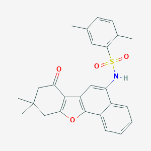 molecular formula C26H25NO4S B280912 N-(9,9-dimethyl-7-oxo-7,8,9,10-tetrahydrobenzo[b]naphtho[2,1-d]furan-5-yl)-2,5-dimethylbenzenesulfonamide 