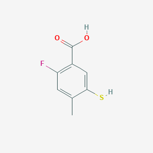 molecular formula C8H7FO2S B2809120 2-氟-4-甲基-5-硫基苯甲酸 CAS No. 1566044-36-7