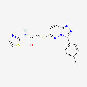 molecular formula C17H14N6OS2 B2809122 N-(thiazol-2-yl)-2-((3-(p-tolyl)-[1,2,4]triazolo[4,3-b]pyridazin-6-yl)thio)acetamide CAS No. 852375-89-4