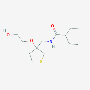 molecular formula C13H25NO3S B2809131 2-ethyl-N-((3-(2-hydroxyethoxy)tetrahydrothiophen-3-yl)methyl)butanamide CAS No. 2320420-91-3
