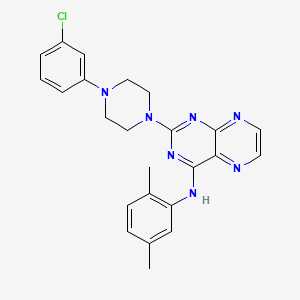 molecular formula C24H24ClN7 B2809140 2-[4-(3-chlorophenyl)piperazin-1-yl]-N-(2,5-dimethylphenyl)pteridin-4-amine CAS No. 946290-35-3