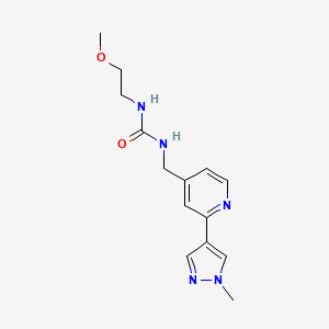 molecular formula C14H19N5O2 B2809144 1-(2-methoxyethyl)-3-((2-(1-methyl-1H-pyrazol-4-yl)pyridin-4-yl)methyl)urea CAS No. 2034521-69-0