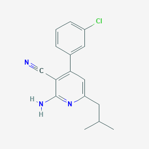molecular formula C16H16ClN3 B2809147 2-Amino-4-(3-chlorophenyl)-6-isobutylnicotinonitrile CAS No. 338794-18-6