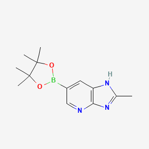 molecular formula C13H18BN3O2 B2809156 2-甲基-6-(四甲基-1,3,2-二氧硼杂环戊-2-基)-1H-咪唑并[4,5-b]吡啶 CAS No. 2020091-11-4