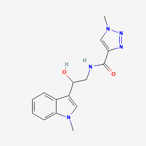 molecular formula C15H17N5O2 B2809158 N-(2-羟基-2-(1-甲基-1H-吲哚-3-基)乙基)-1-甲基-1H-1,2,3-三唑-4-羧酰胺 CAS No. 2034539-74-5