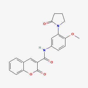 molecular formula C21H18N2O5 B2809159 N-[4-甲氧基-3-(2-氧代吡咯烷-1-基)苯基]-2-氧代色酮-3-羧酰胺 CAS No. 922864-24-2