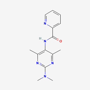 molecular formula C14H17N5O B2809161 N-[2-(DIMETHYLAMINO)-4,6-DIMETHYLPYRIMIDIN-5-YL]PYRIDINE-2-CARBOXAMIDE CAS No. 1448059-21-9